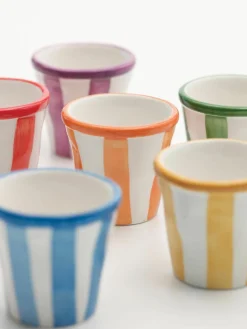 Handgemaakte espressokopjes Righe, 6-delig