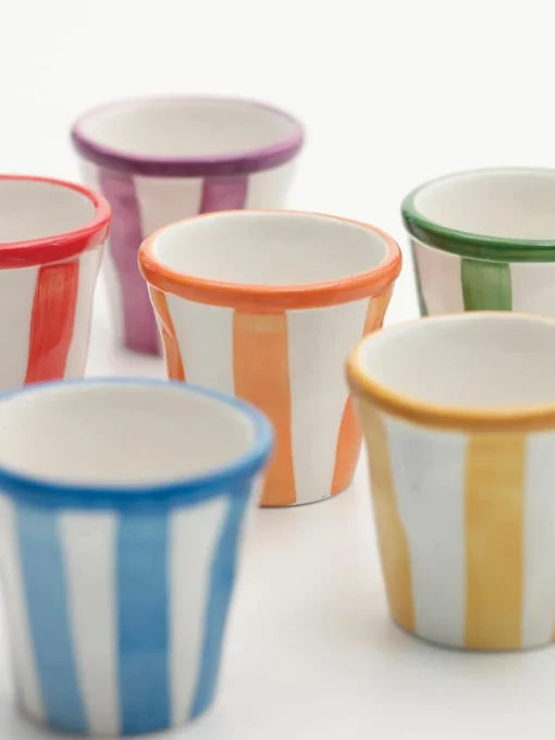 Handgemaakte espressokopjes Righe, 6-delig