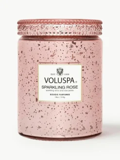 Handgemaakte geurkaars Bougie Parfumee (mousserende wijn & rozenblaadjes)