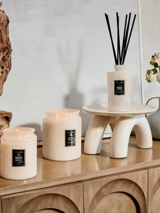 Handgemaakte geurkaars Japonica Collection (santal, bourbon vanille & oud)