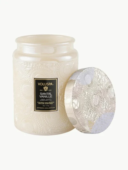Handgemaakte geurkaars Japonica Collection (santal, bourbon vanille & oud)