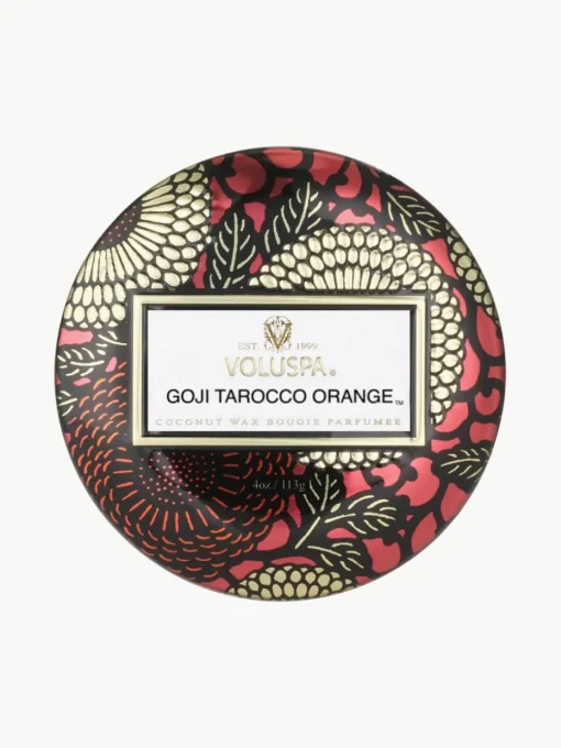Handgemaakte geurkaars Japonica Collection (gojibessen, mango & tarocco sinaasappel)