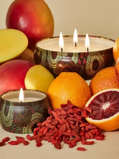 Handgemaakte geurkaars Japonica Collection (gojibessen, mango & tarocco sinaasappel)