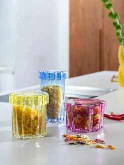 Handgemaakte glas-opbergpot Astral