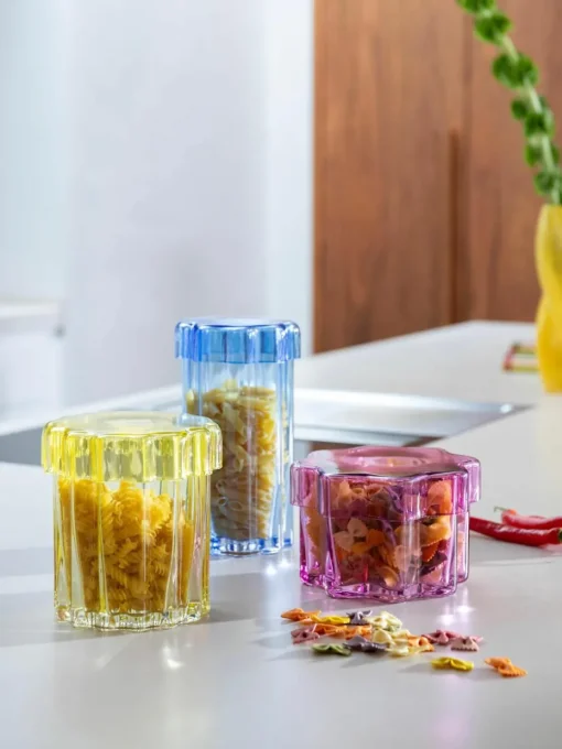 Handgemaakte glas-opbergpot Astral