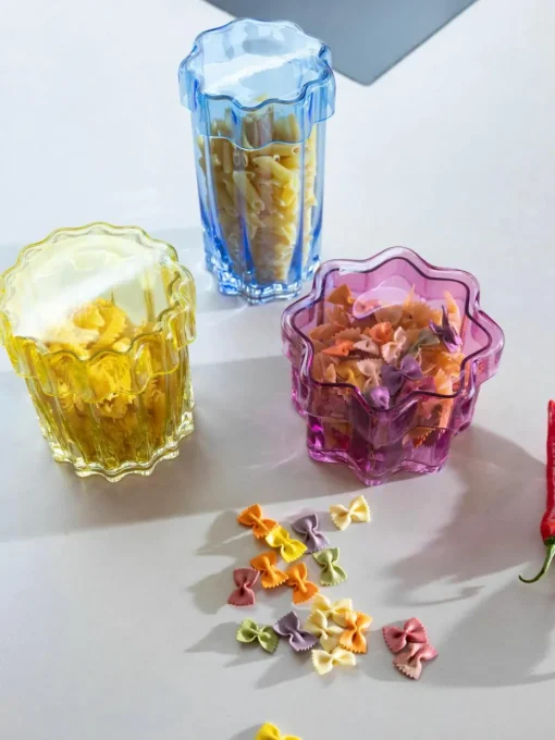 Handgemaakte glas-opbergpot Astral