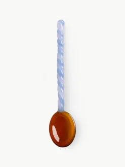 Handgemaakte glazen lepel Duet uit borosilicaatglas, 4 stuks