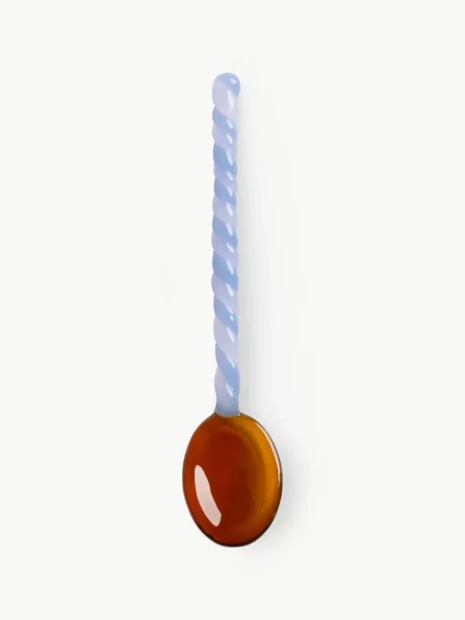 Handgemaakte glazen lepel Duet uit borosilicaatglas, 4 stuks