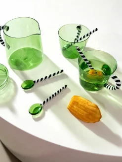 Handgemaakte glazen lepel Duet uit borosilicaatglas, 4 stuks