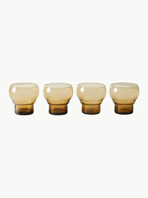 Handgemaakte glazen 70's, 4 stuks