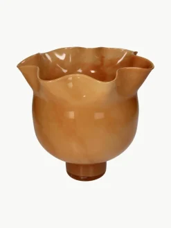 Handgemaakte glazen vaas Calyx, H 24 cm
