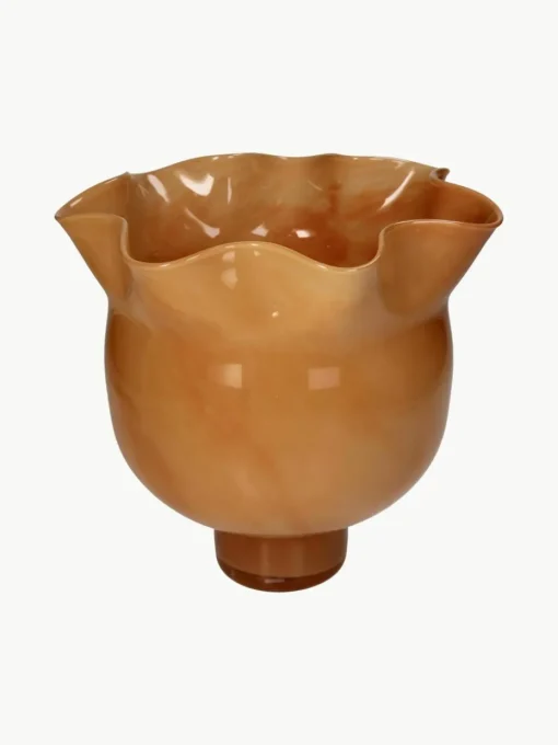 Handgemaakte glazen vaas Calyx, H 24 cm