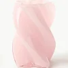 Handgemaakte glazen vaas Marshmallow, H 20 cm