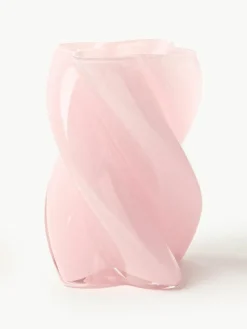 Handgemaakte glazen vaas Marshmallow, H 20 cm