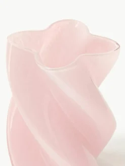 Handgemaakte glazen vaas Marshmallow, H 20 cm