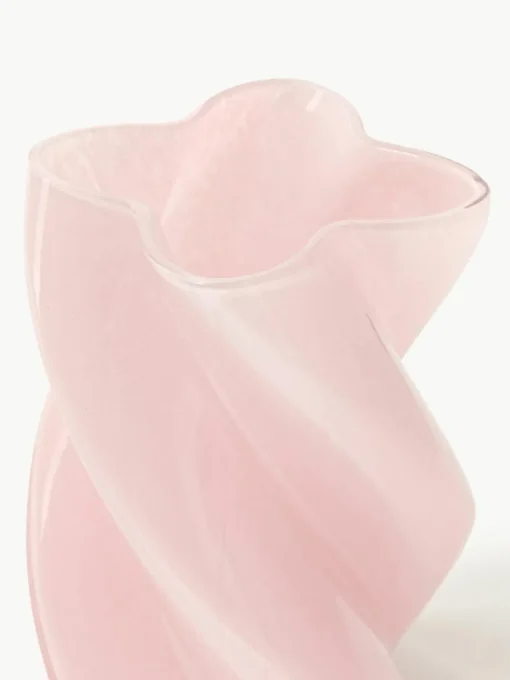 Handgemaakte glazen vaas Marshmallow, H 20 cm