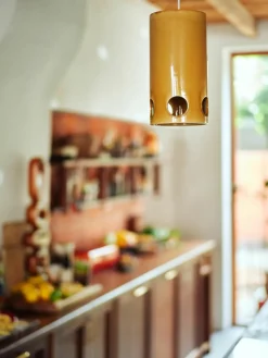 Handgemaakte hanglamp Mustard