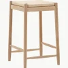 Handgemaakte hocker Eton van eikenhout