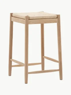 Handgemaakte hocker Eton van eikenhout