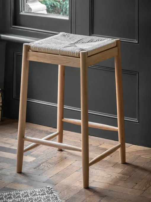 Handgemaakte hocker Eton van eikenhout