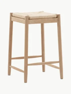 Handgemaakte hocker Eton van eikenhout