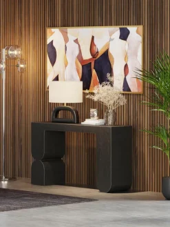 Handgemaakte houten console Curve