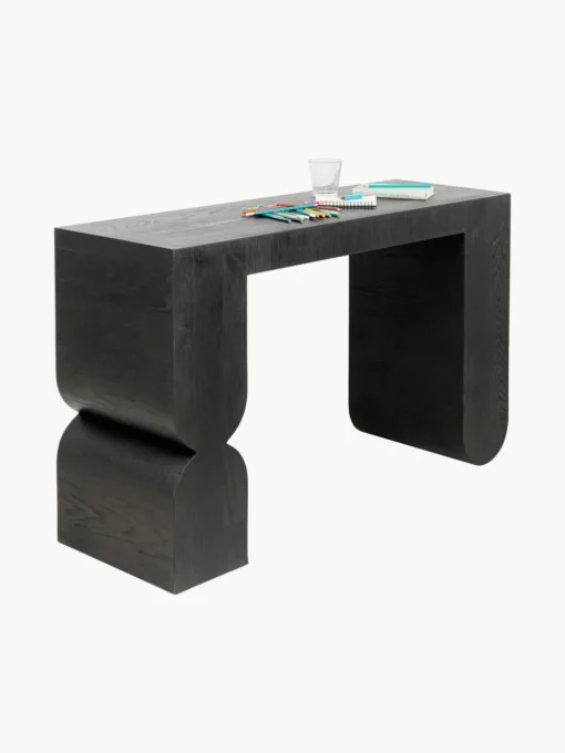 Handgemaakte houten console Curve