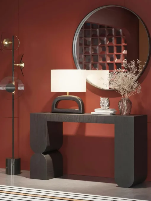 Handgemaakte houten console Curve