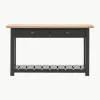 Handgemaakte houten wandtafel Eton