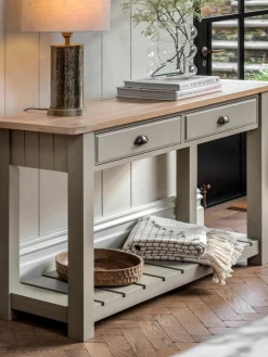 Handgemaakte houten wandtafel Eton
