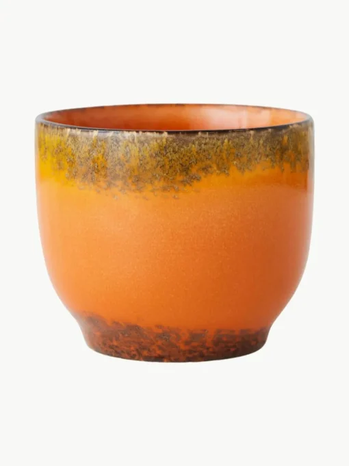 Handgemaakte keramische koffiemokken 70's, 4 stuks