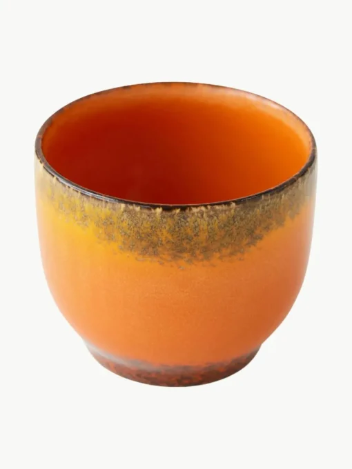 Handgemaakte keramische koffiemokken 70's, 4 stuks