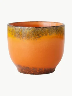 Handgemaakte keramische koffiebekers 70's, set van 4