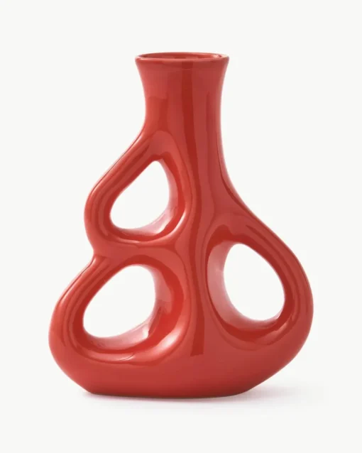 Handgemaakte keramische vaas Three Ears, H 21 cm