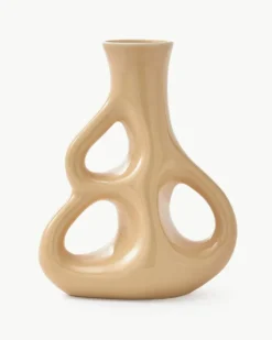 Handgemaakte keramische vaas Three Ears, H 21 cm