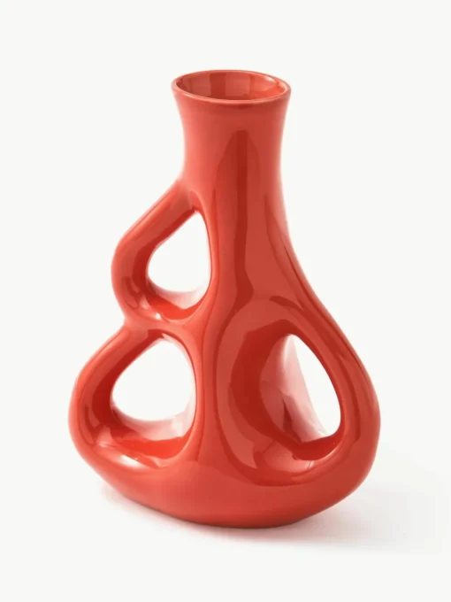 Handgemaakte keramische vaas Three Ears, H 21 cm