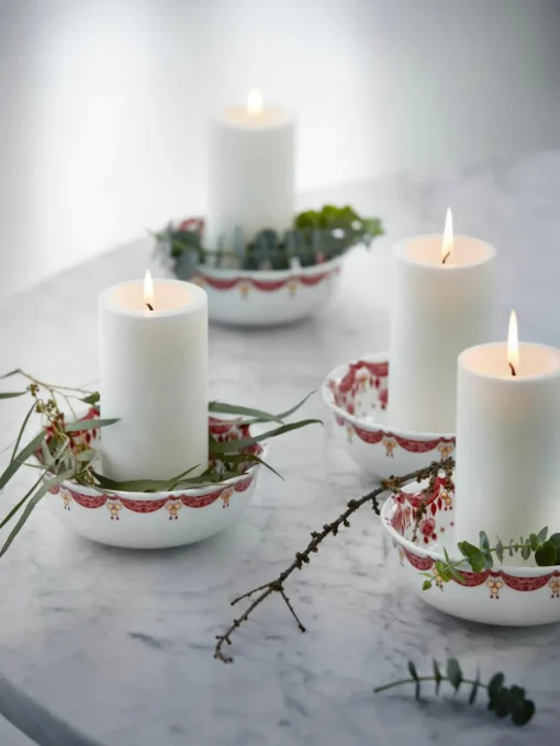 Handgemaakte kerstschaaltjes slinger, 4 stuks