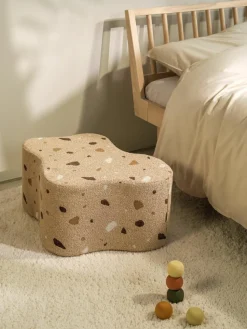 Handgemaakte kinderpoef Cloud van bouclé