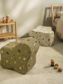 Handgemaakte kinderpoef Cloud van bouclé