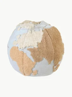 Handgemaakte kinderpoef World Map
