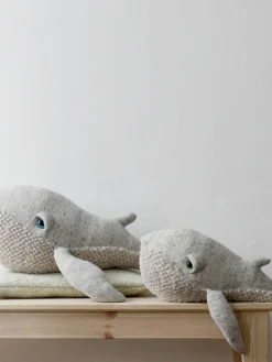 Handgemaakte knuffelkussen Whale