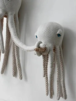 Handgemaakte knuffelkussen Octopus, H 55 cm