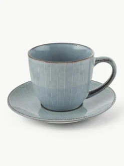 Handgemaakte koffiekopje met schoteltje Nordic Sea