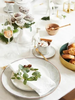Handgemaakte koffiekopje Nordic Sand met schoteltje