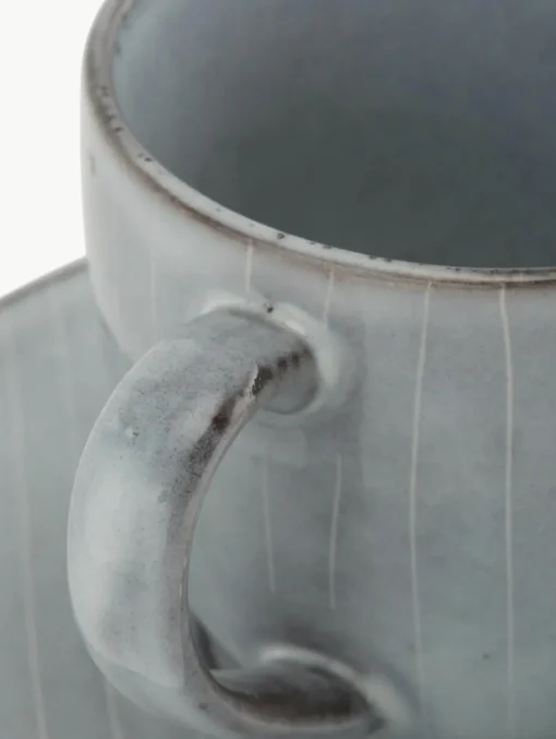 Handgemaakte koffiekopje met schoteltje Nordic Sea