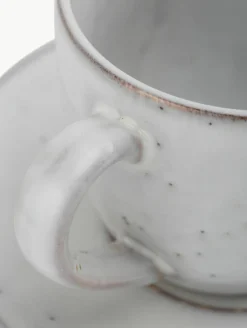 Handgemaakte koffiekopje Nordic Sand met schoteltje