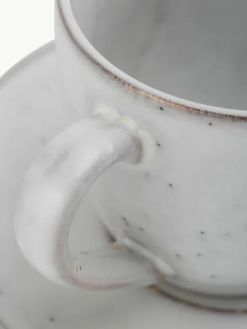Handgemaakte koffiekopje Nordic Sand met schoteltje