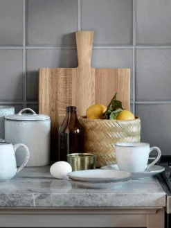 Handgemaakte koffiekopje Nordic Sand met schoteltje