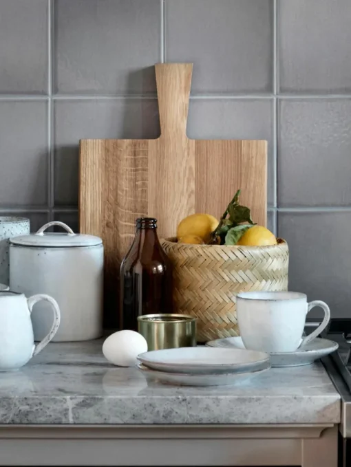Handgemaakte koffiekopje Nordic Sand met schoteltje