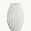 Handgemaakte LED kaars Round Stripe, H 15 cm